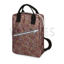 Gecoate katoen: spring fever black, per 25 cm