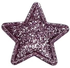 Applicatie glitter mauve ster 34 mm