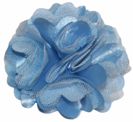 Tule bloem 5 cm babyblauw