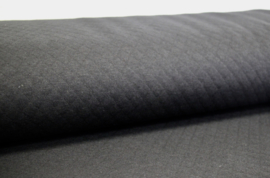Sweat tricot gestept: cotton diamond black (qjutie) 55x170 cm coupon