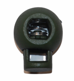 Koordstopper rond 1-gaats 22x17 mm legergroen, per stuk