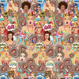 Tricot digitale print : 50's Revival (Stenzo) 200x150 cm coupon