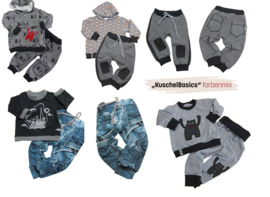 Farbenmix papier patroon  Kuschelbasics maat 50 - 92
