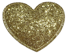 Hart glitters 31x36 mm goud