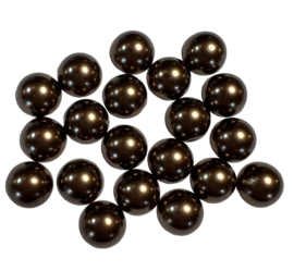 Bruine halve bolletjes 11mm, 20 stuks