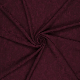 Viscose Belissi Gucco aubergine gebloemd , per 25 cm