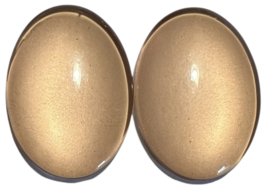 Set van 2 glas cabochons beige 18 x 25 mm