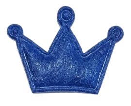 Kroontje vilt blauw 21x26 mm