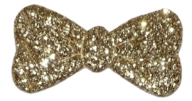 Mini strikje glitter 11x20 mm goud