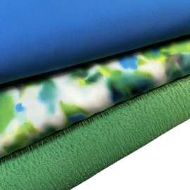 Satijn groen/blauw/geel/wit (Editex) per 25 cm