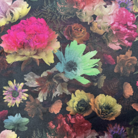 Tricot digitale print: Fancy flowers (Stenzo) per 25 cm
