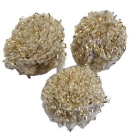 Pom pom 10 mm beige glitter