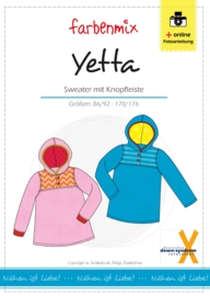 Farbenmix papier patroon sweater met knoopjes Yetta jongens en meisjes (downsyndroom)  86/92 - 170/176
