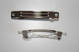 French Barrette clip 5 cm zilverkleur, per stuk