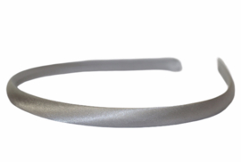 Diadeem / Haarband 10 mm satijn kleur zilvergrijs