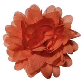 Stoffen bloem +/- 10 cm oranje
