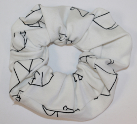 Scrunchie wit-zwart ijsbeer