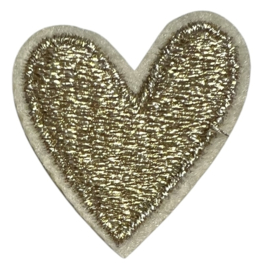 Applicatie hart goud 33x37 mm