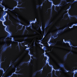 French terry tricot: lightning black, per 25 cm