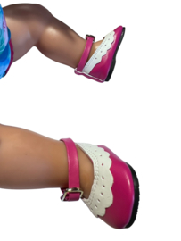 Ballerina fuchsia/wit met bandje voor babyborn