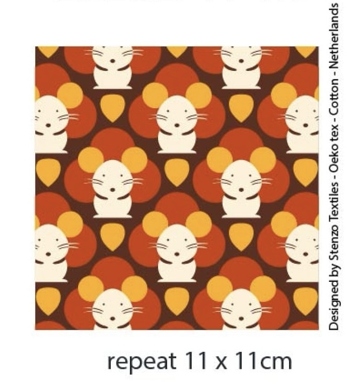 Tricot: colorful mice, per 25 cm