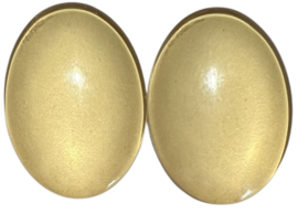 Set van 2 glas cabochons lichtgeel 18 x 25 mm