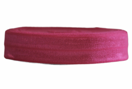 Elastisch biaisband/vouwtres fuchsia roze 20 mm per 0,5 meter