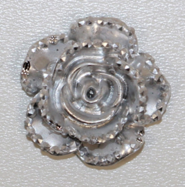 Flatback bloem zilver 14 mm