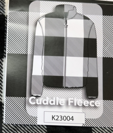 Cuddle fleece met print: Lumberjack black-white (QT) per 25 cm