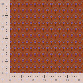Katoen poplin: graphic flower orange (Qjutie), per 25 cm