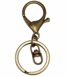 Keyring sleutelhanger 30 mm kleur brons