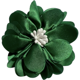 Stoffen bloem 5 cm grasgroen