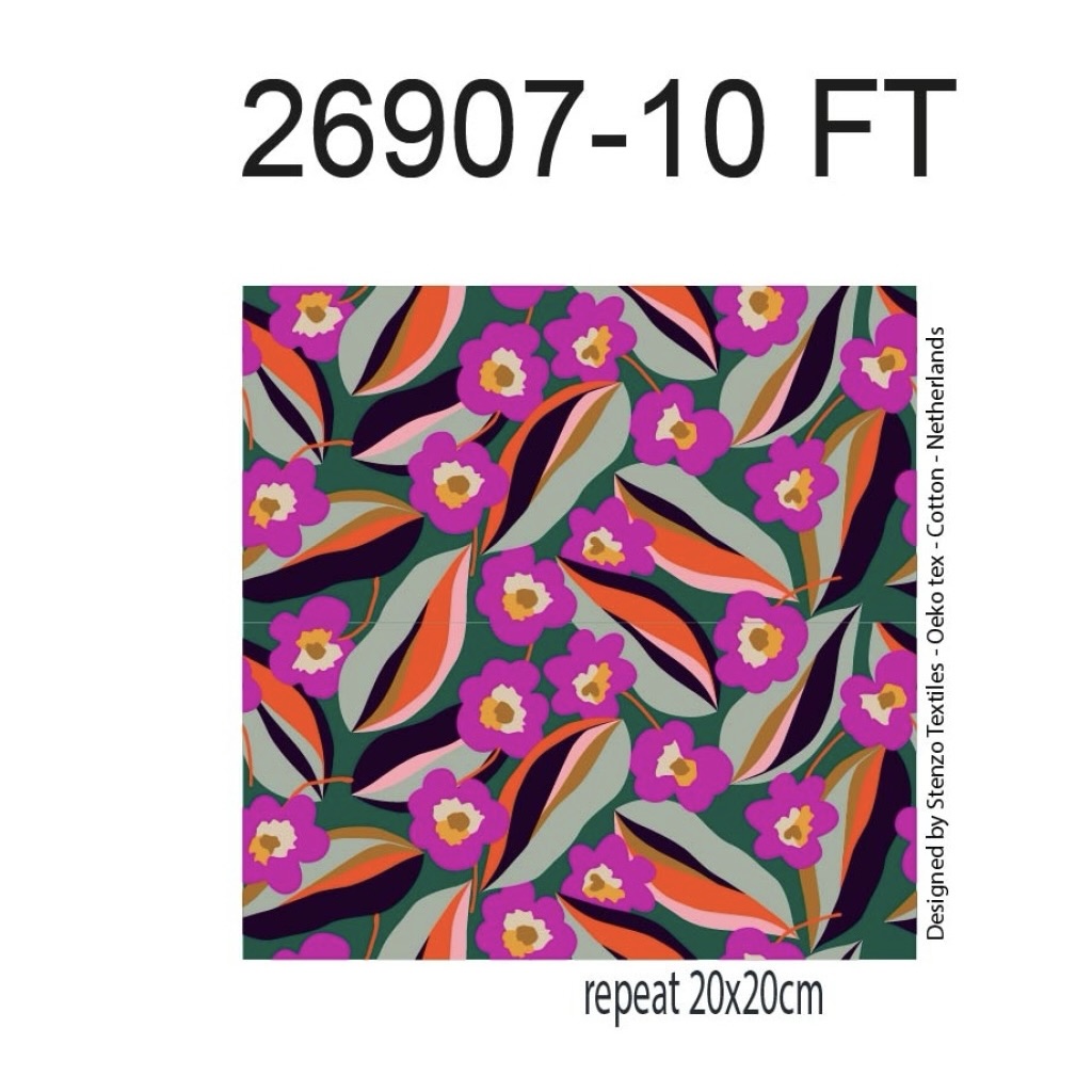Tricot: botanical rhythm, per 25 cm Stenzo