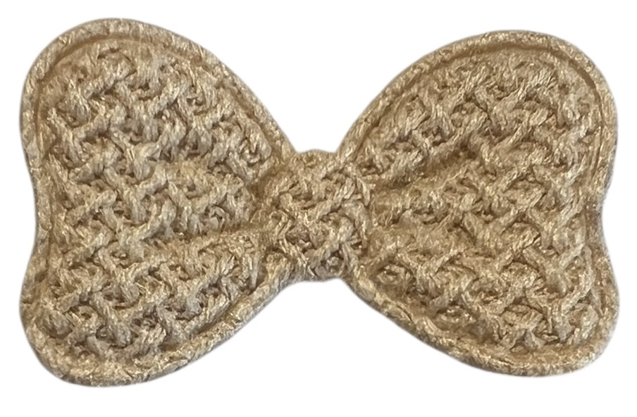 Strik applicatie wafeltje beige 40x25 mm