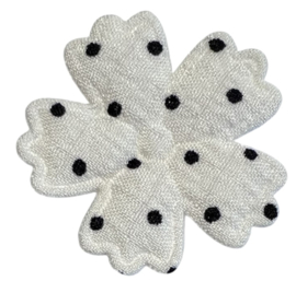 Bloem offwhite met stipje zwart 35mm