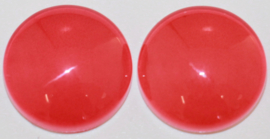 Glas flatback cabochon 12 mm donkeroranje per 2 stuks