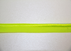 Elastisch paspelband glans/mat neongeel per 0,5 meter
