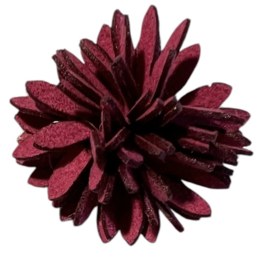 Imitatie leren bloemetje 25mm, donker fuchsia