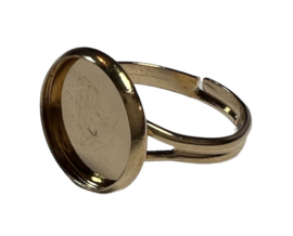 Verstelbare ring dia 17 mm light gold, setting 12 mm.