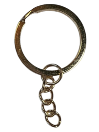 Keyring sleutelhanger 28 mm light-gold, per stuk
