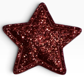 Applicatie glitter rode ster 33 mm