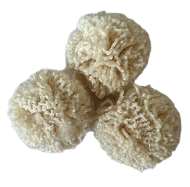 Pom pom fluffy 10 mm creme wit