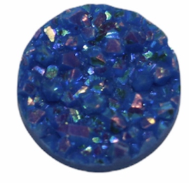 Flatback rondje 12mm shiny Royal blue, per stuk