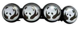 French barette haarclip zwart: panda 5 cm