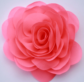 Stoffen bloem 8 cm knalroze