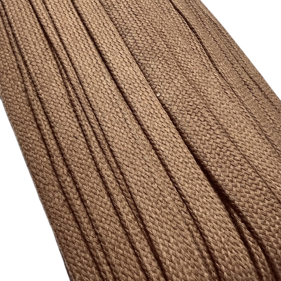 Plat koord 17 mm bruin, per meter