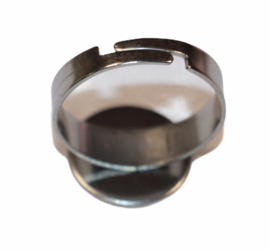 (Kinder) ring RVS dia 16mm verstelbaar +setting 12mm, per stuk