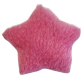 Applicatie sterretje pluche roze 18 mm