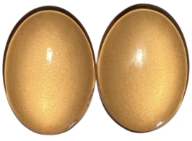 Set van 2 glas cabochons goudgeel 18 x 25 mm