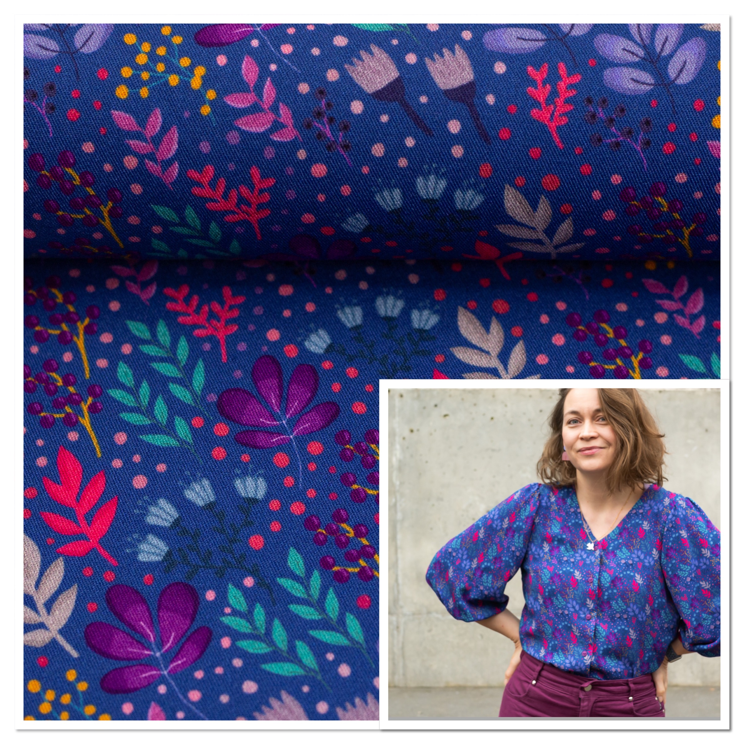 Viscose (geweven): Wildflowers by Emjo-design, per 25 cm